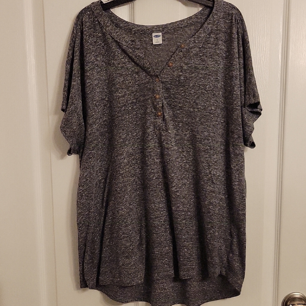 Old Navy Heather Gray Button-Up Shirt